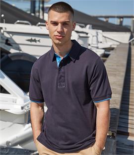 Front Row Contrast Pique Polo Shirt